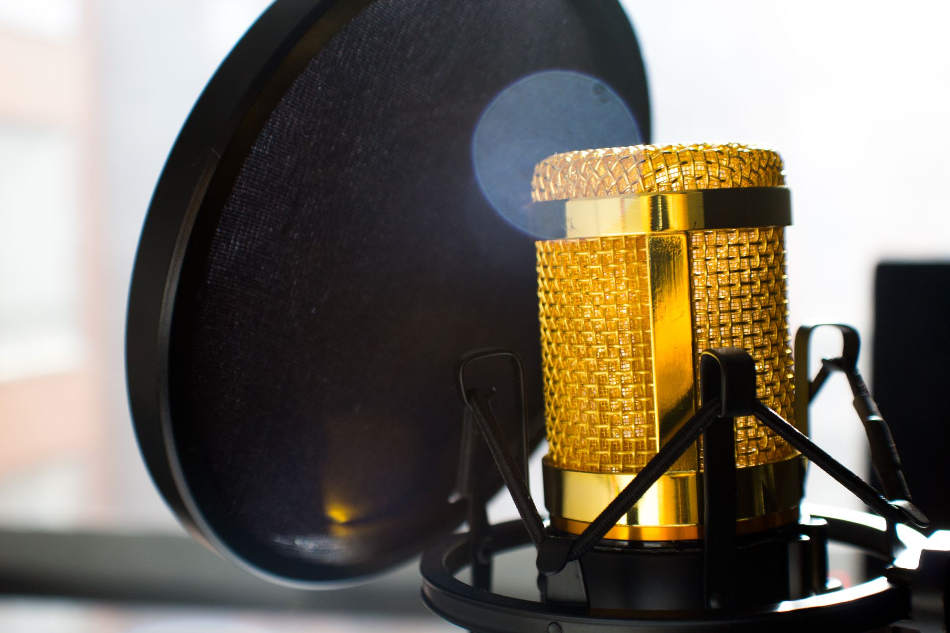 Modern Recording Microphone in Studio